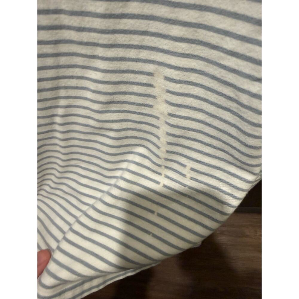Cotton Emporium Striped Light Blue and White T-Shirt Casual Dress Sz. L - Picture 4 of 7